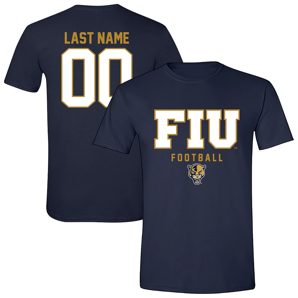 Unisex Navy FIU Panthers Collegiate Football NIL Pick-A-Player T-Shirt