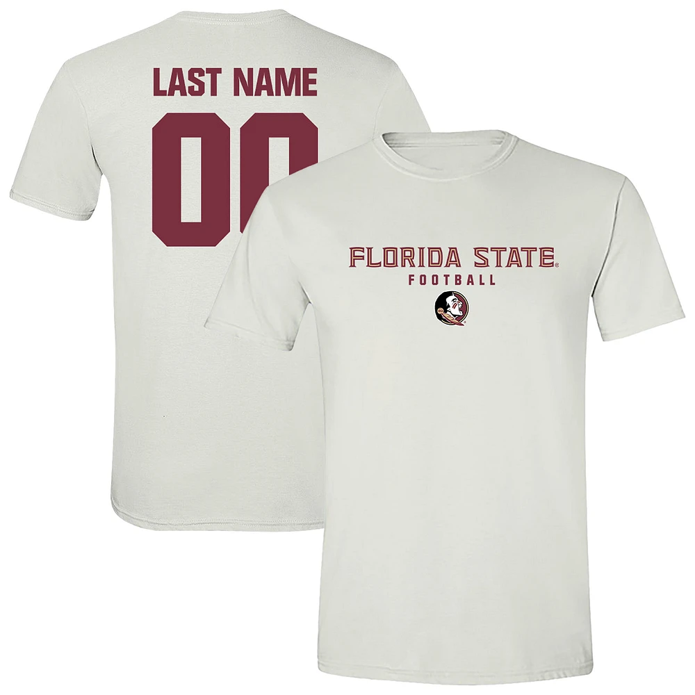 Unisex White Florida State Seminoles Collegiate Football NIL Pick-A-Player T-Shirt
