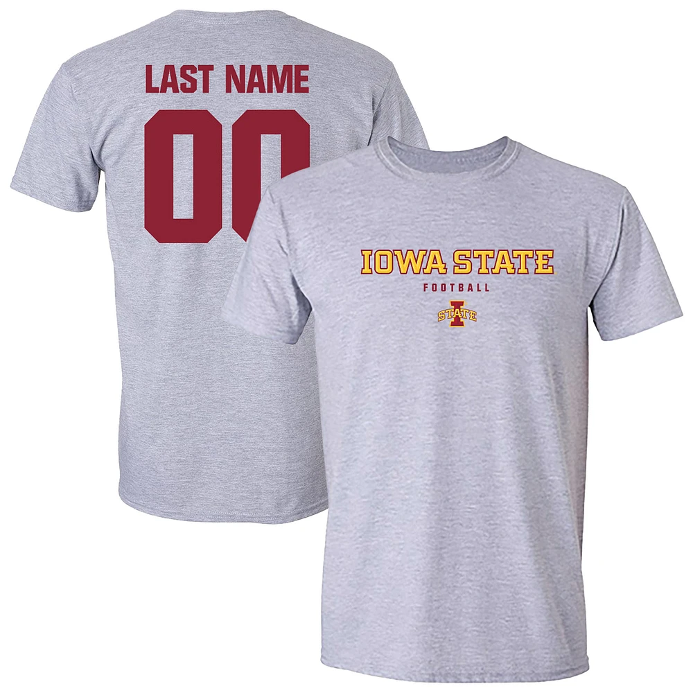 Unisex Gray Iowa State Cyclones Collegiate Football NIL Pick-A-Player T-Shirt