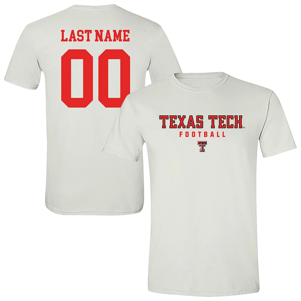 Unisex White Texas Tech Red Raiders Collegiate Football NIL Pick-A-Player T-Shirt