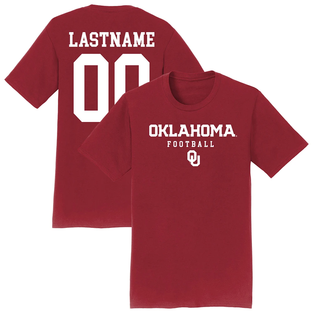 Unisex Crimson Oklahoma Sooners Collegiate Football NIL Pick-A-Player T-Shirt