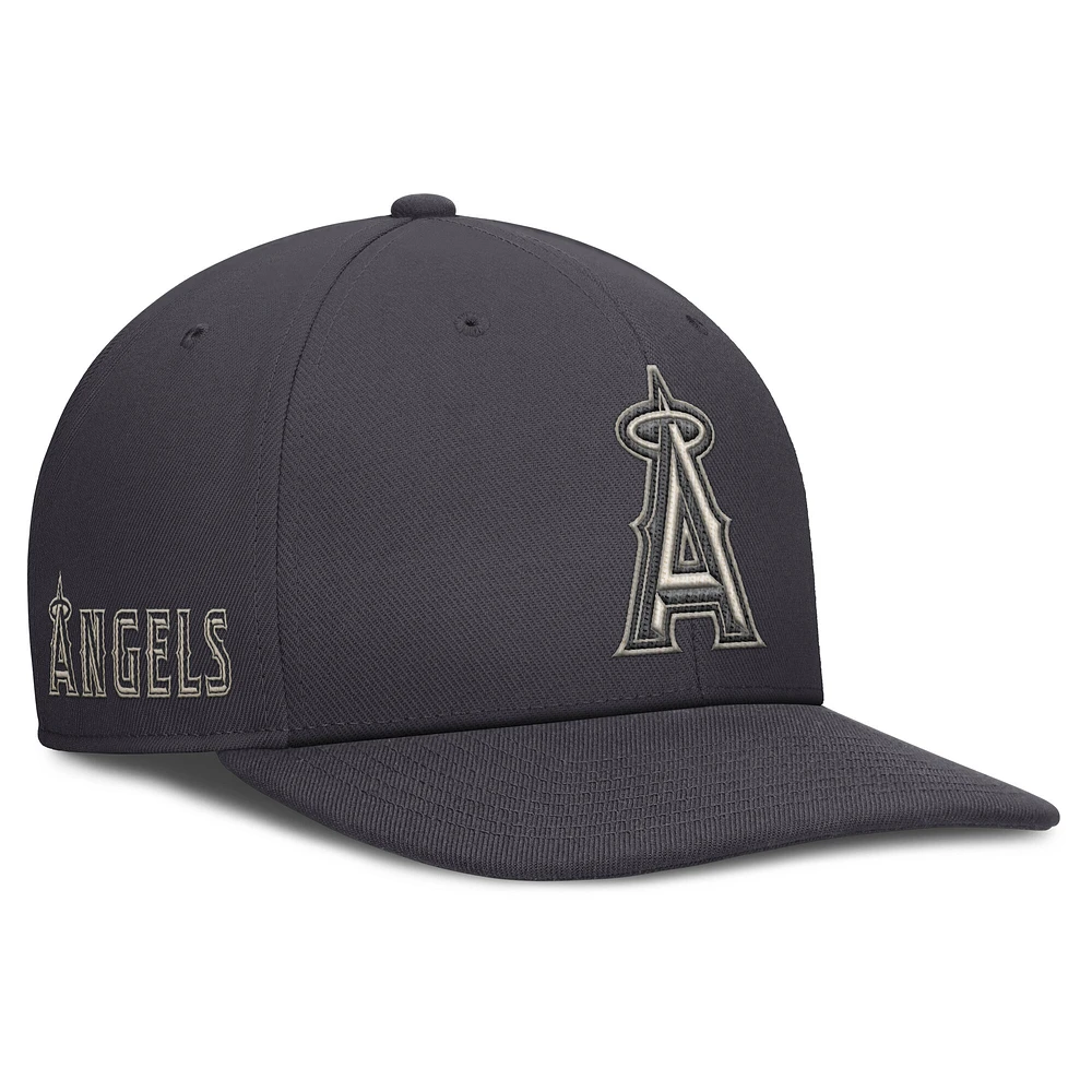 Men's Nike Anthracite Los Angeles Angels Statement Pro Snapback Hat