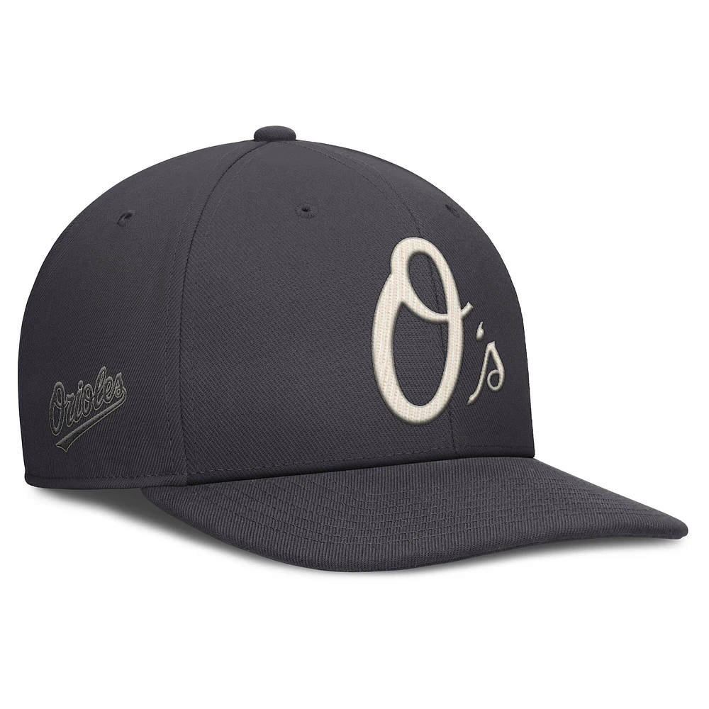 Men's Nike Anthracite Baltimore Orioles Statement Pro Snapback Hat