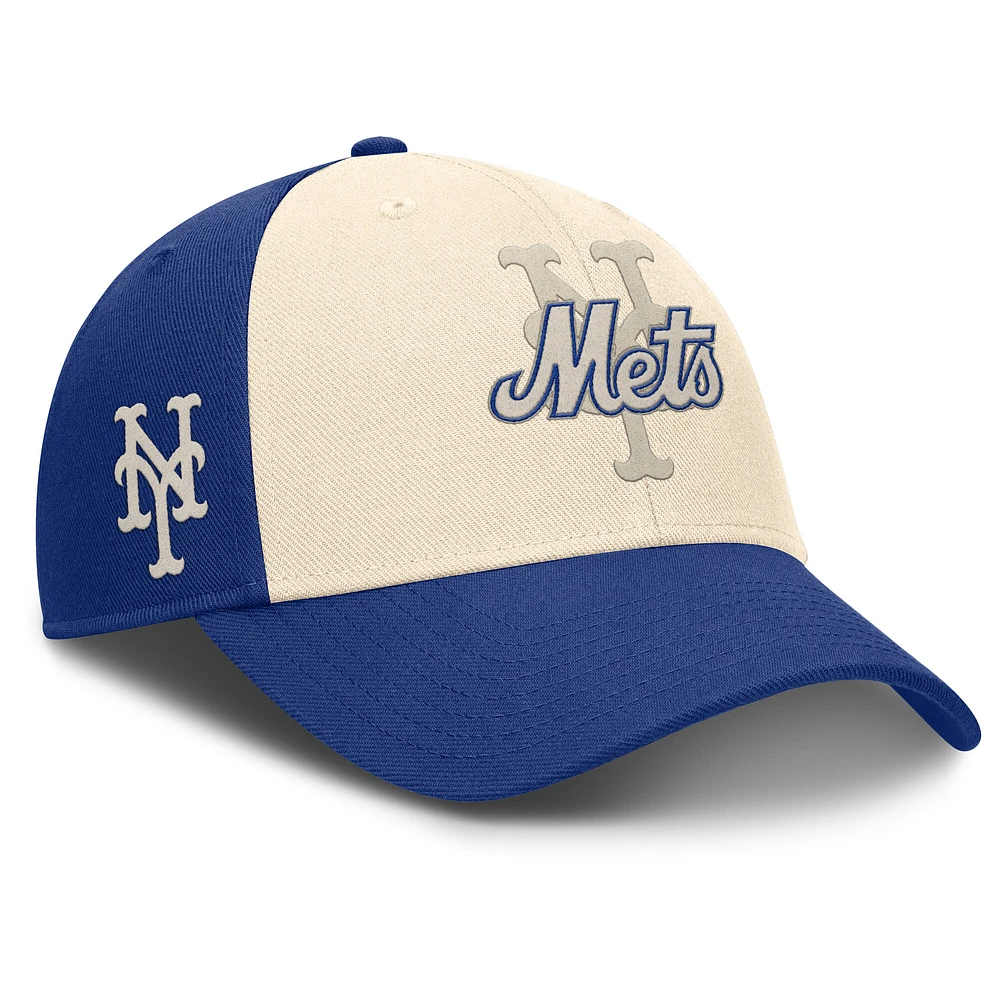 Men's Nike Royal/Natural New York Mets Statement Club Performance Adjustable Hat