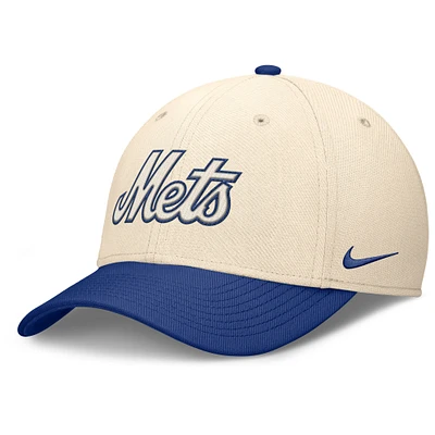 Men's Nike Natural/Royal New York Mets Statement Rise Performance Flex Hat