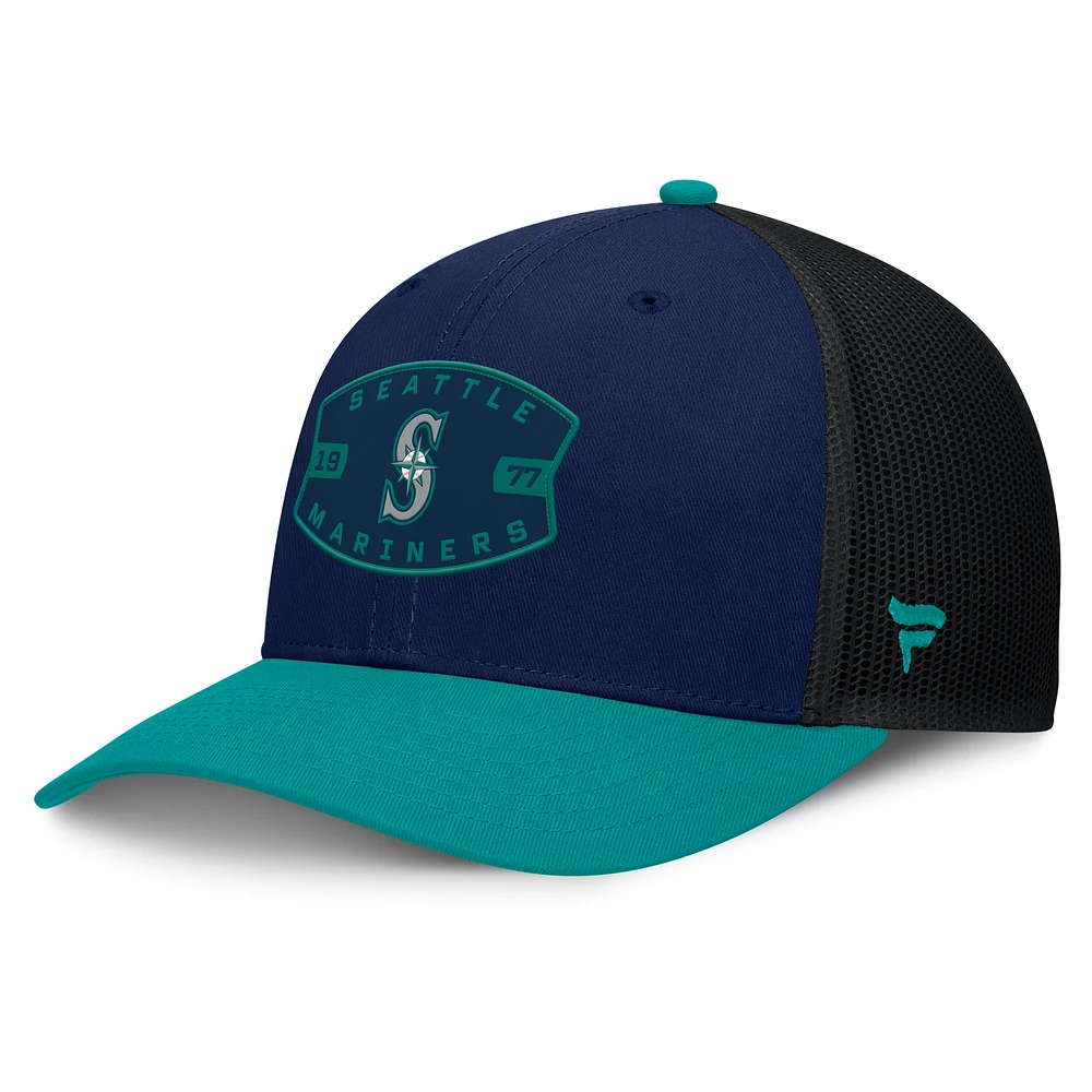 Men's Seattle Mariners Fanatics Navy/Teal Cutoff Adjustable Trucker Hat