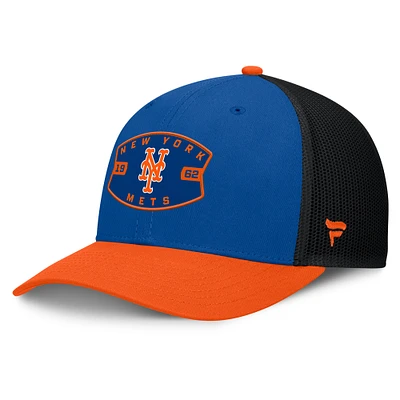 Men's New York Mets Fanatics Royal/Orange Cutoff Adjustable Trucker Hat