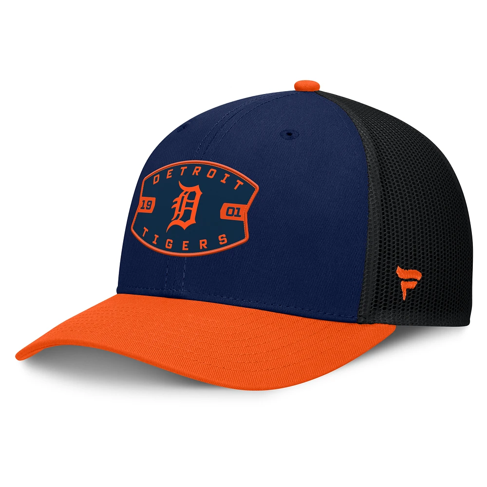 Men's Detroit Tigers Fanatics Navy/Orange Cutoff Adjustable Trucker Hat