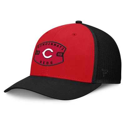 Men's Cincinnati Reds Fanatics Red/Black Cutoff Adjustable Trucker Hat