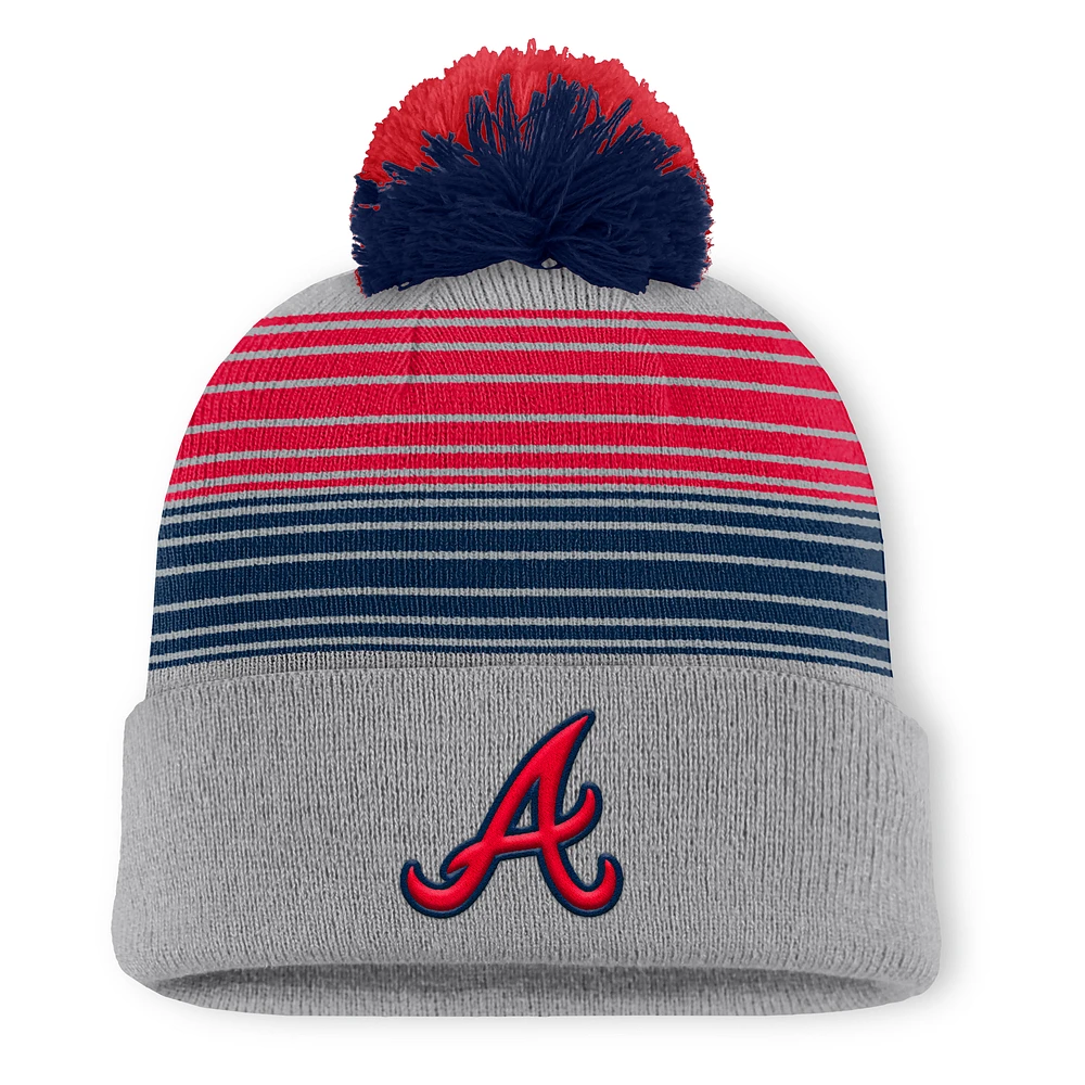 Men's Atlanta Braves Fanatics Gray Balk Cuffed Knit Hat with Pom