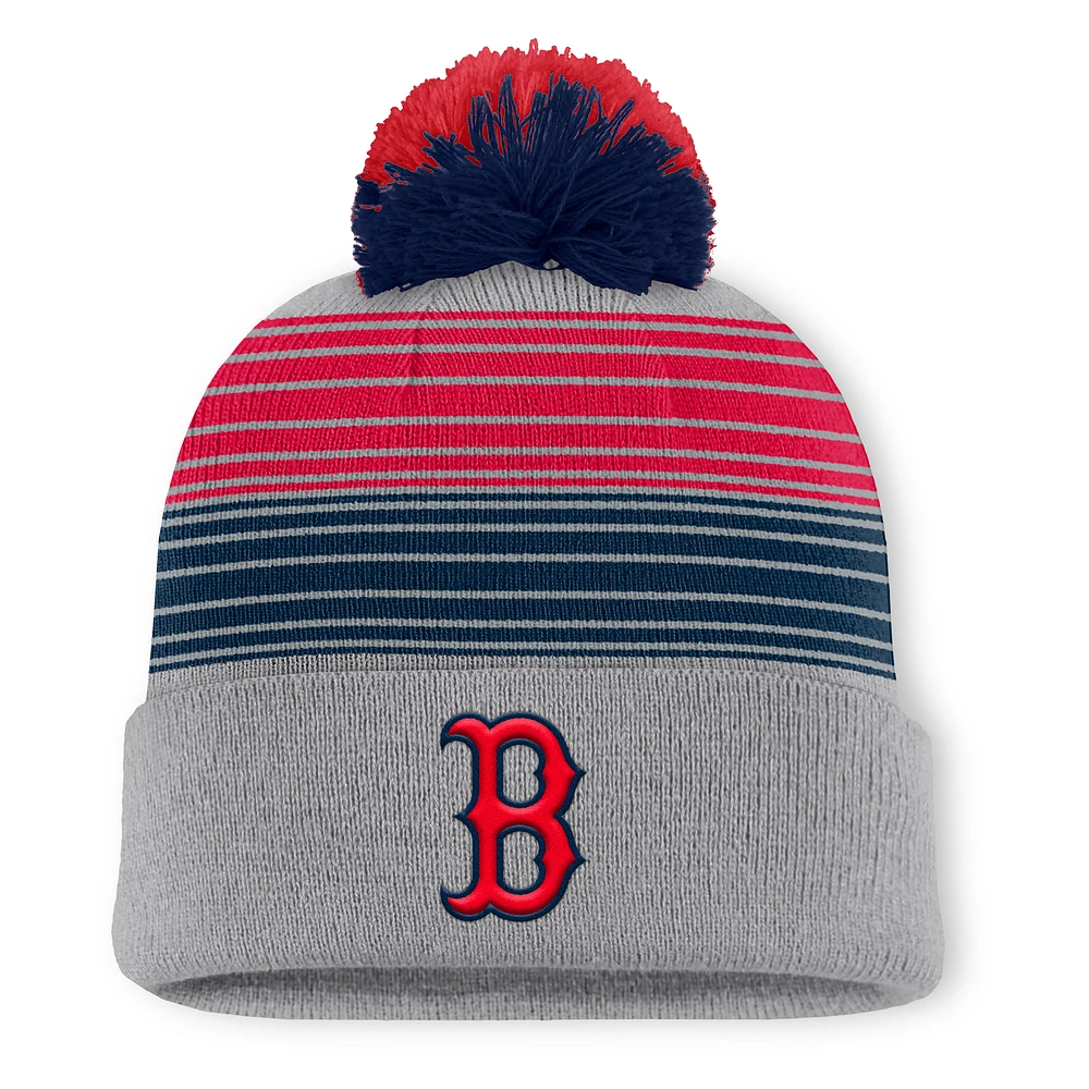 Men's Boston Red Sox Fanatics Gray Balk Cuffed Knit Hat with Pom