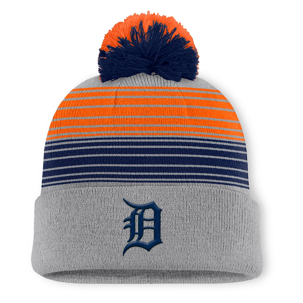 Men's Detroit Tigers Fanatics Gray Balk Cuffed Knit Hat with Pom