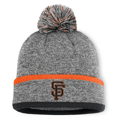 Men's San Francisco Giants Fanatics Heather Gray Backstop Cuffed Knit Hat with Pom