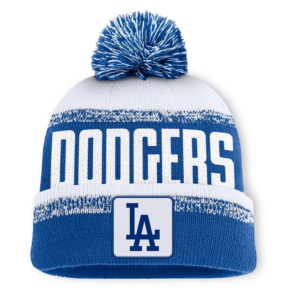Men's Fanatics Royal/White Los Angeles Dodgers No-Doubter Cuffed Knit Hat with Pom