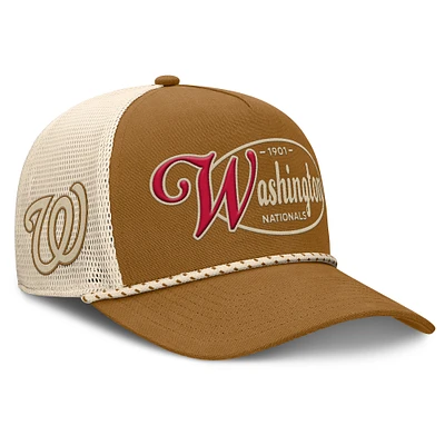 Men's Fanatics Brown Washington Nationals A-Frame Trucker Adjustable Hat