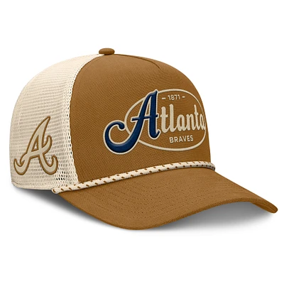 Men's Fanatics Brown Atlanta Braves A-Frame Trucker Adjustable Hat