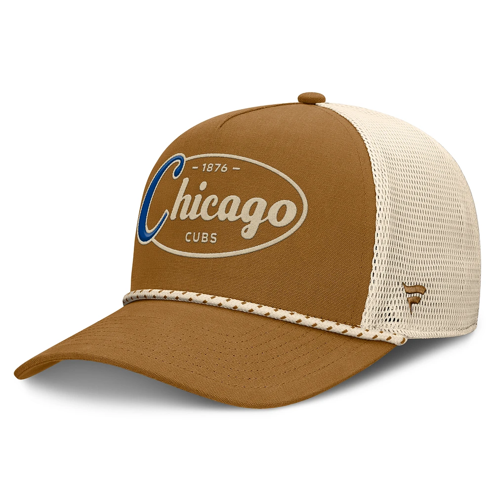 Men's Fanatics Brown Chicago Cubs A-Frame Trucker Adjustable Hat