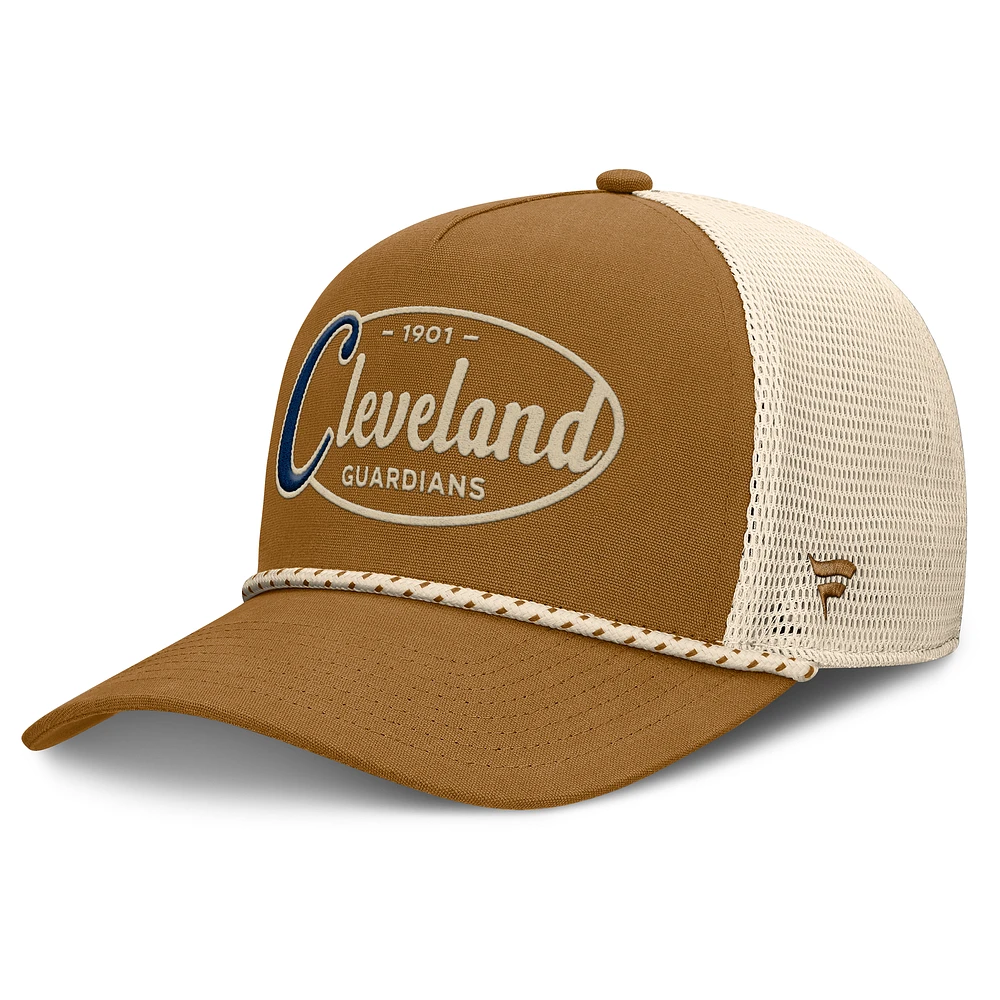Men's Fanatics Brown Cleveland Guardians A-Frame Trucker Adjustable Hat