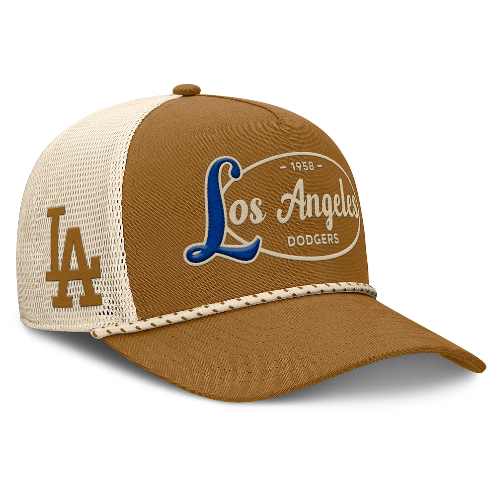 Men's Fanatics Brown Los Angeles Dodgers A-Frame Trucker Adjustable Hat