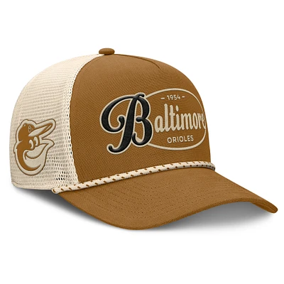 Men's Fanatics Brown Baltimore Orioles A-Frame Trucker Adjustable Hat
