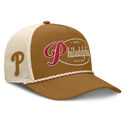 Men's Fanatics Brown Philadelphia Phillies A-Frame Trucker Adjustable Hat