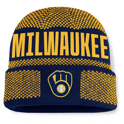 Men's Fanatics Navy Milwaukee Brewers Rotation Cuffed Knit Hat