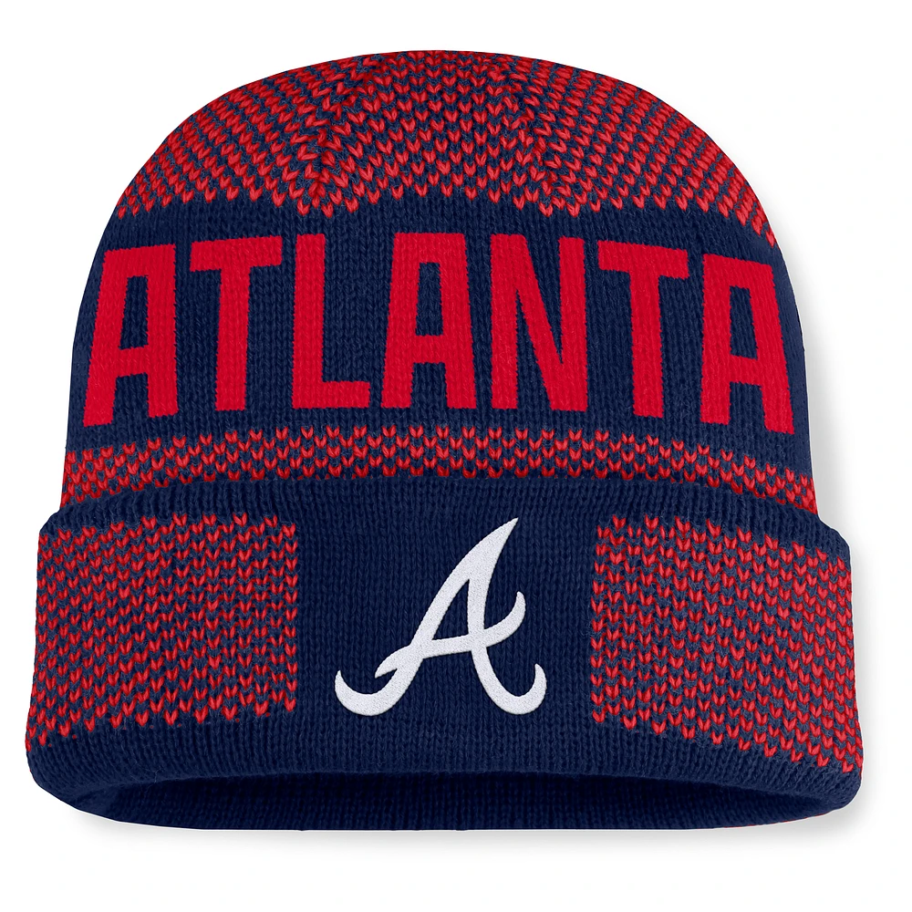 Men's Fanatics Navy Atlanta Braves Rotation Cuffed Knit Hat