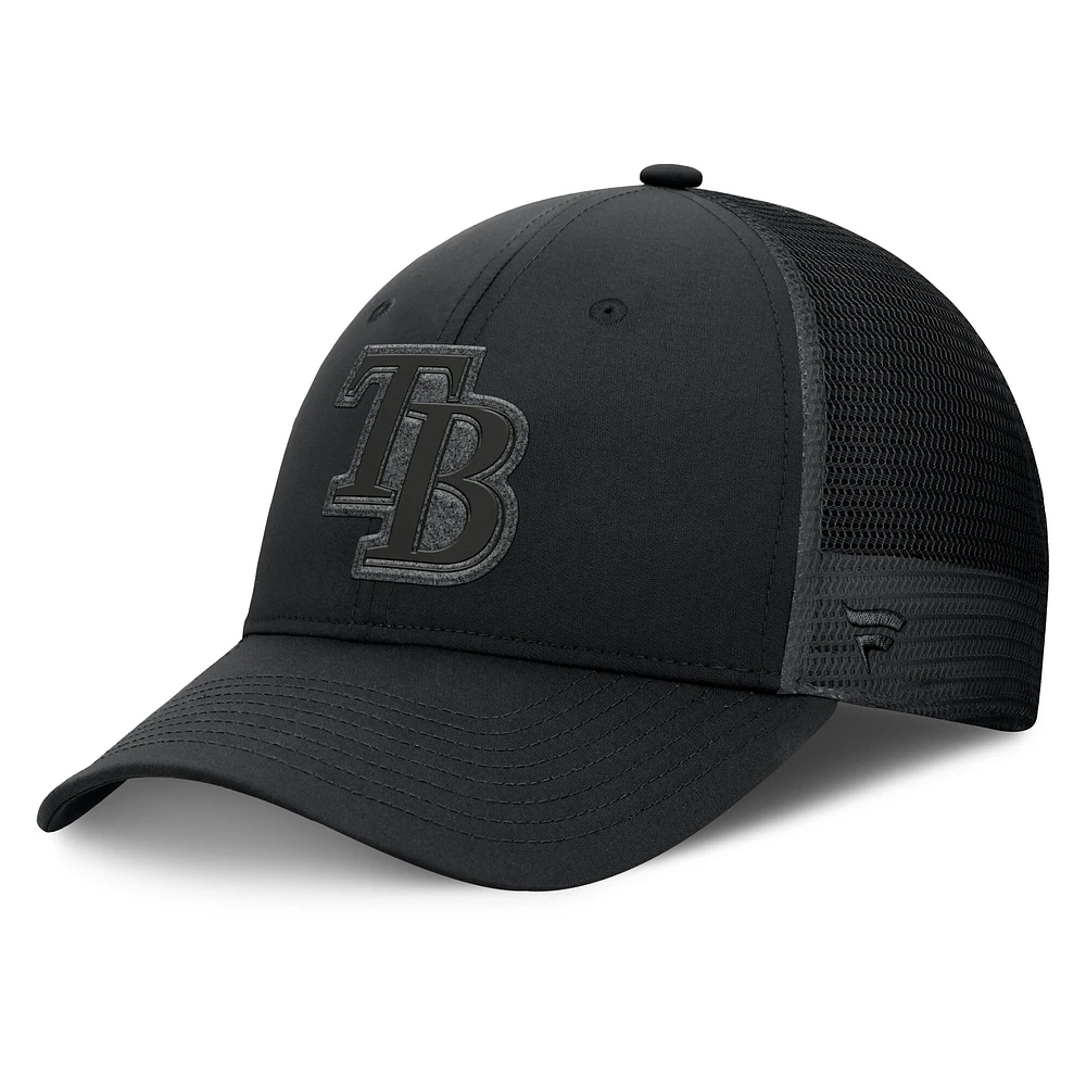 Men's Fanatics Black Tampa Bay Rays Launch Adjustable Trucker Hat