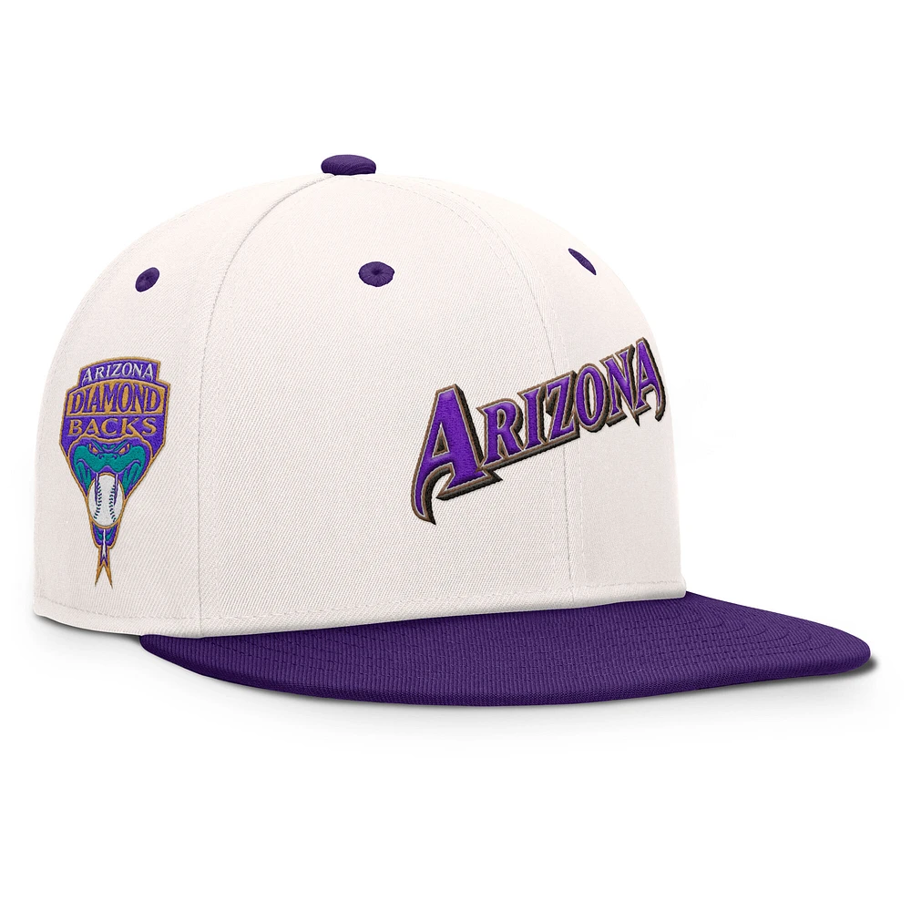 Men's Fanatics Cream/Purple Arizona Diamondbacks Unit Fitted Hat