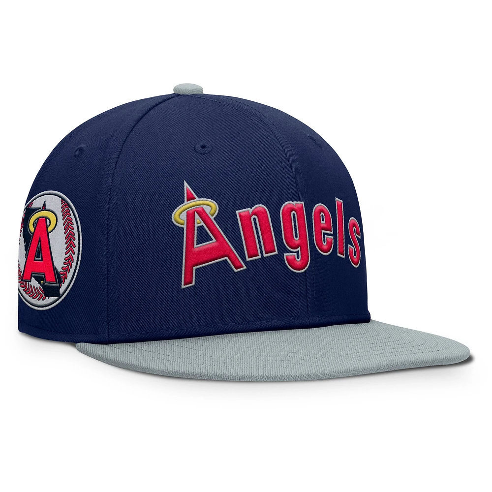Men's Fanatics Navy/Gray California Angels Yard Fitted Hat