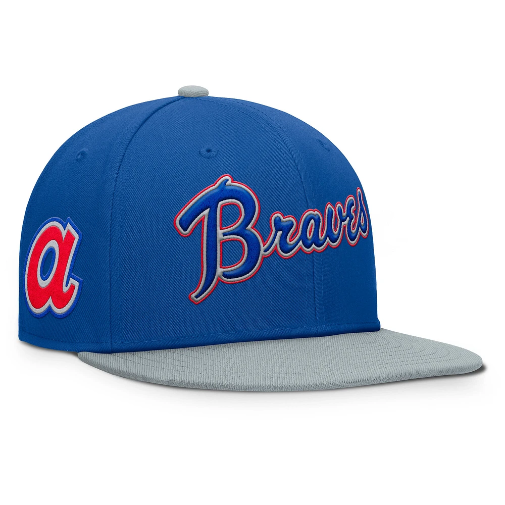 Men's Fanatics Royal/Gray Atlanta Braves Yard Fitted Hat