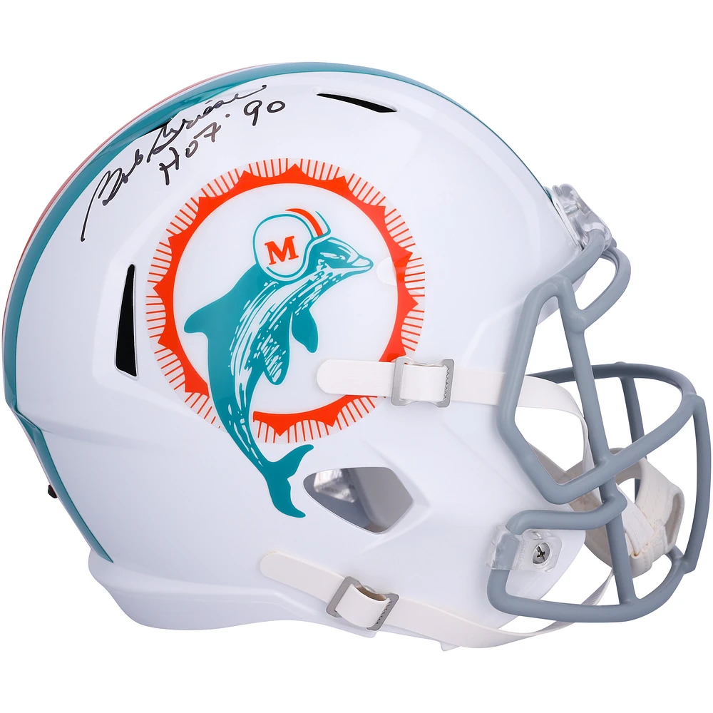 Bob Griese Miami Dolphins Autographed 1972 Throwback Riddell Speed Replica Helmet with "H.o.F. '90" Inscription