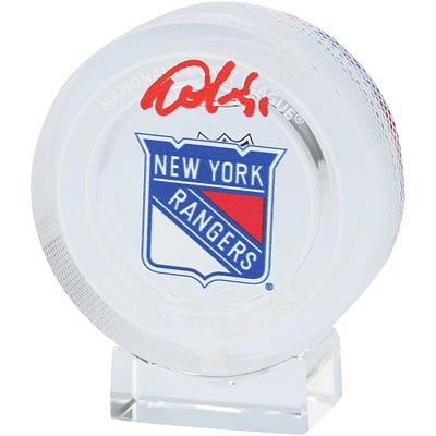 Igor Shesterkin New York Rangers Autographed Crystal Puck Filled with Ice from a New York Rangers Game During the 2023-2024 Season