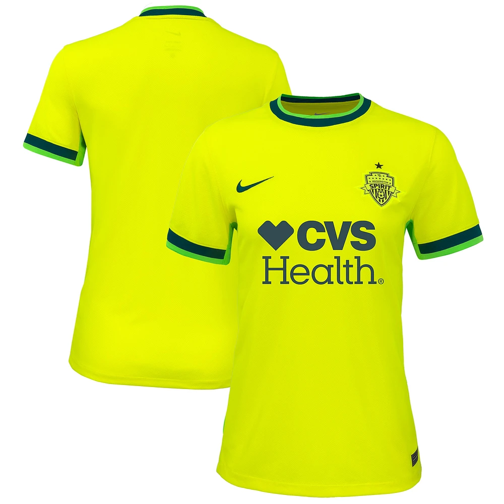 Women's Nike Yellow Washington Spirit 2025 The Shockwave Kit Stadium Replica Jersey