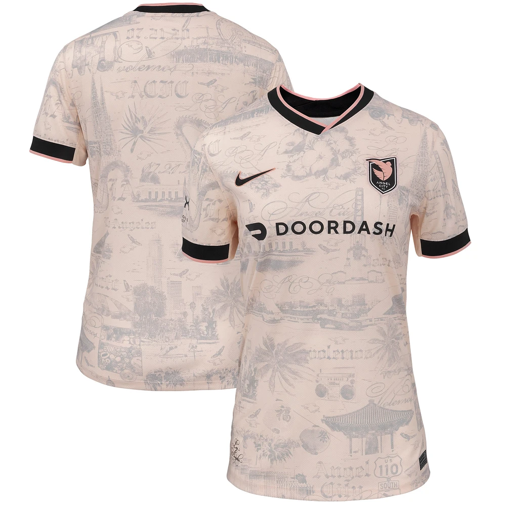 Women's Nike Tan Angel City FC 2025 The Los Angeles Kit Stadium Replica Jersey