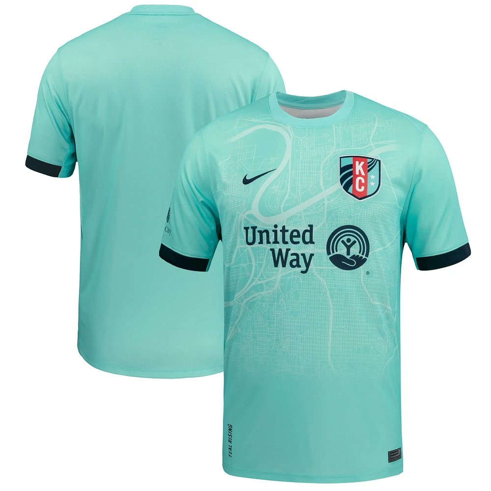 Men's Nike Teal Kansas City Current 2025 The Town Kit Stadium Replica Jersey