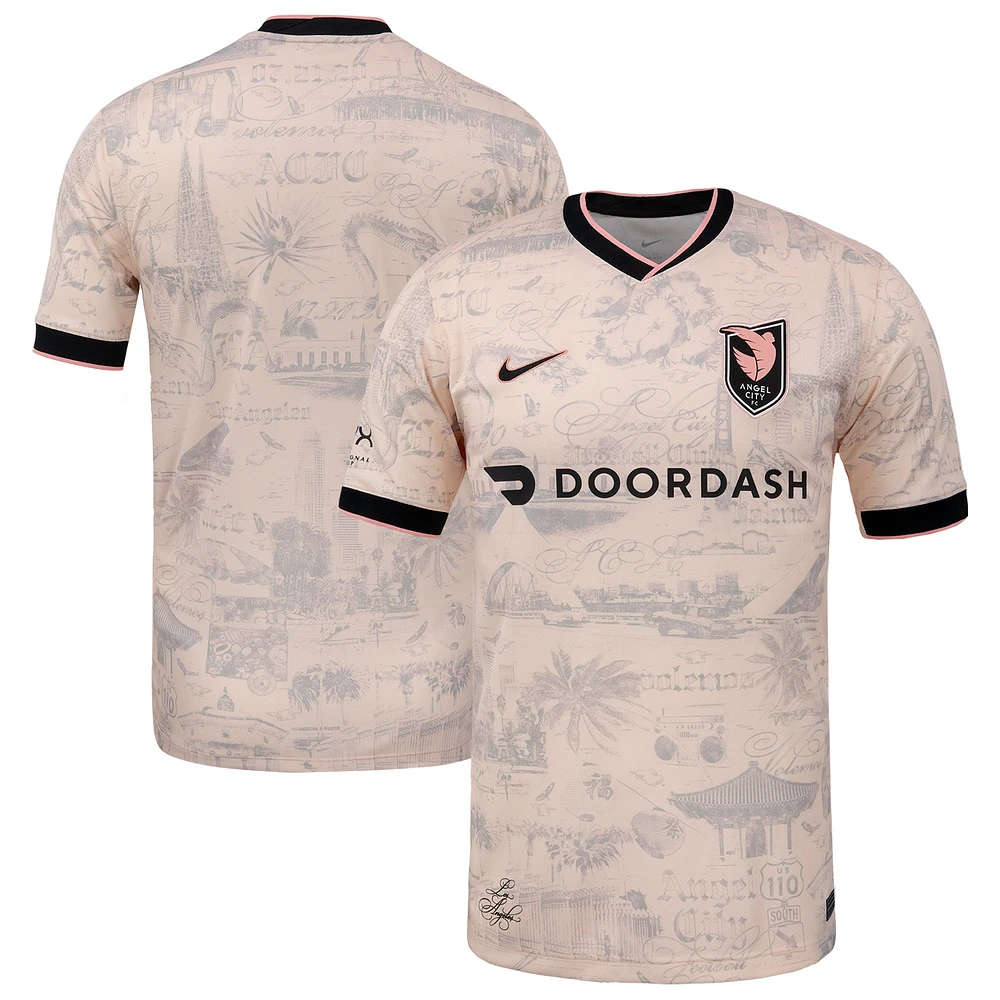 Men's Nike Tan Angel City FC 2025 The Los Angeles Kit Stadium Replica Jersey