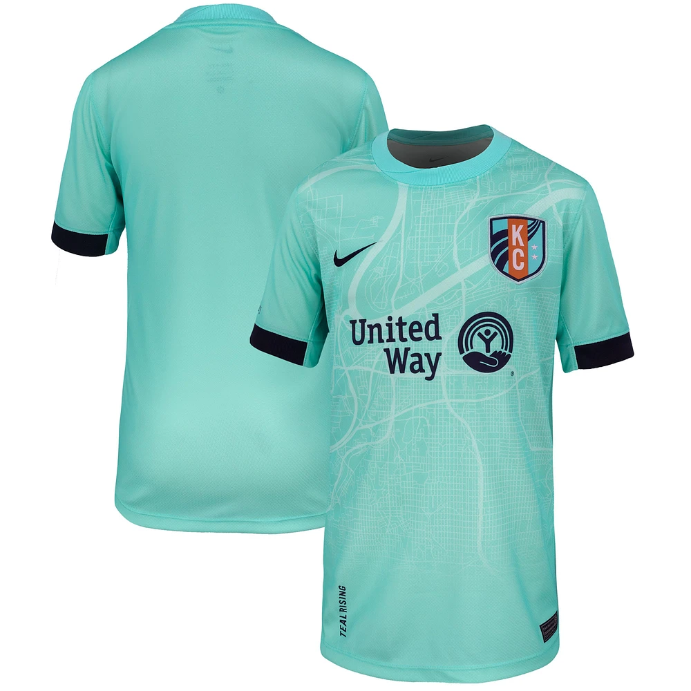Youth Nike Teal Kansas City Current 2025 The Town Kit Stadium Replica Jersey