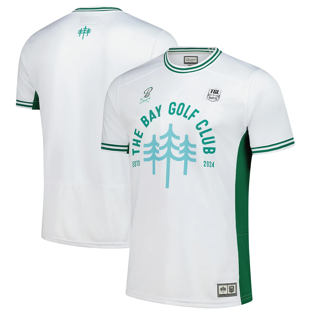 Men's Barstool Golf White/Green The Bay Club TGL Team Jersey