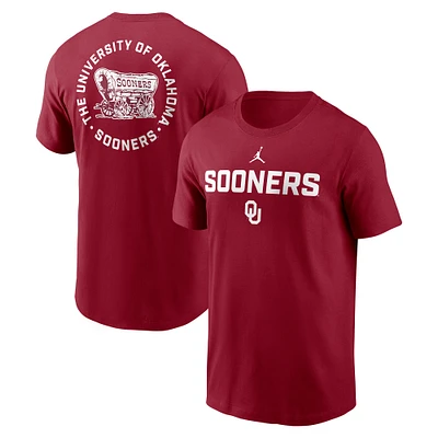 Men's Jordan Brand Crimson Oklahoma Sooners Campus 2-Hit T-Shirt
