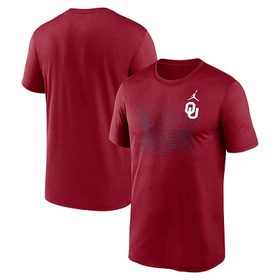 Men's Jordan Brand Crimson Oklahoma Sooners Campus Shadow Legend Performance T-Shirt