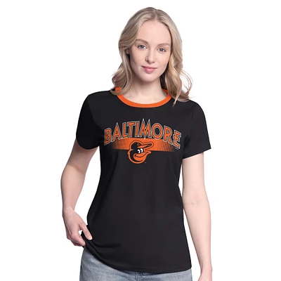 Women's G-III 4Her by Carl Banks Black Baltimore Orioles Pitch T-Shirt