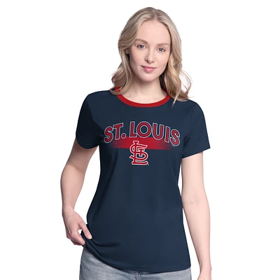 Women's G-III 4Her by Carl Banks Navy St. Louis Cardinals Pitch T-Shirt