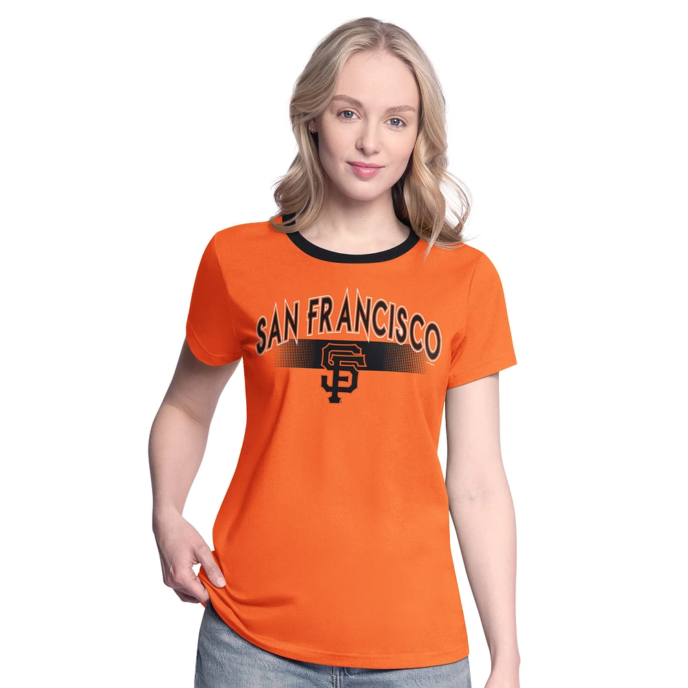 Women's G-III 4Her by Carl Banks Orange San Francisco Giants Pitch T-Shirt