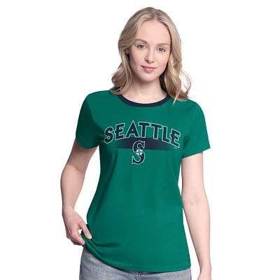 Women's G-III 4Her by Carl Banks Green Seattle Mariners Pitch T-Shirt