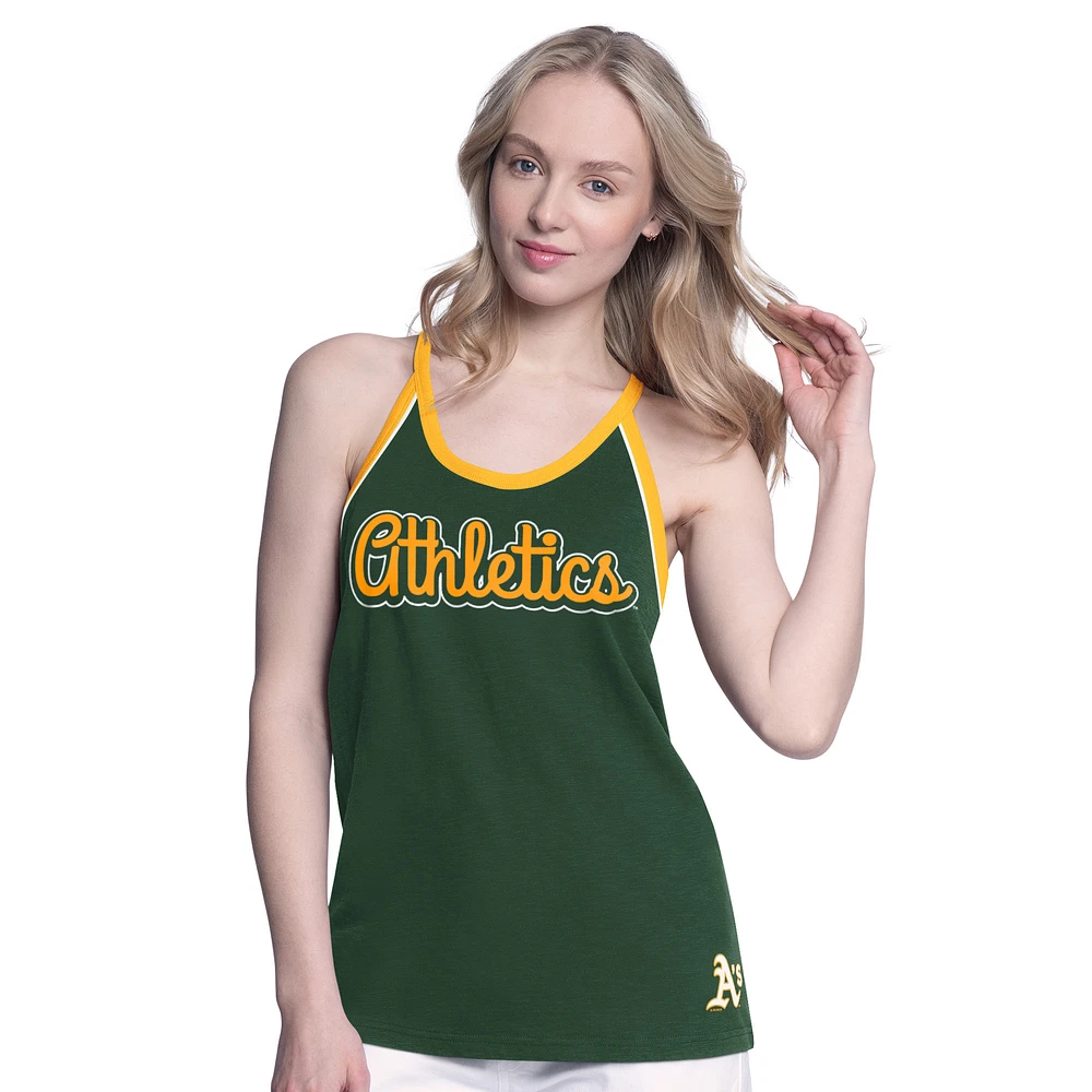 Women's G-III 4Her by Carl Banks Green Athletics Curveball Racerback Tank Top