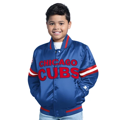 Youth Starter Royal Chicago Cubs Scrimmage Full-Snap Varsity Jacket