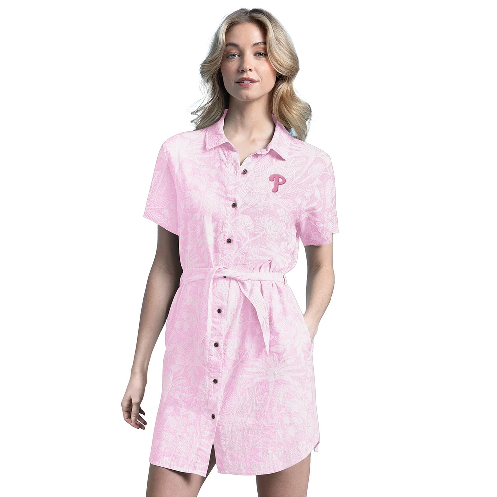 Women's Margaritaville Pink Philadelphia Phillies Palm Linen Dress
