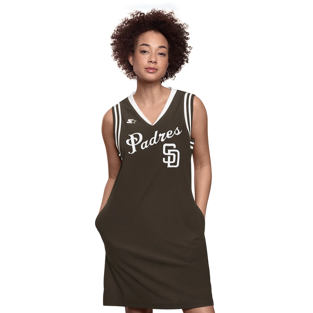 Women's Starter Brown San Diego Padres Fast Track Sneaker V-Neck Dress