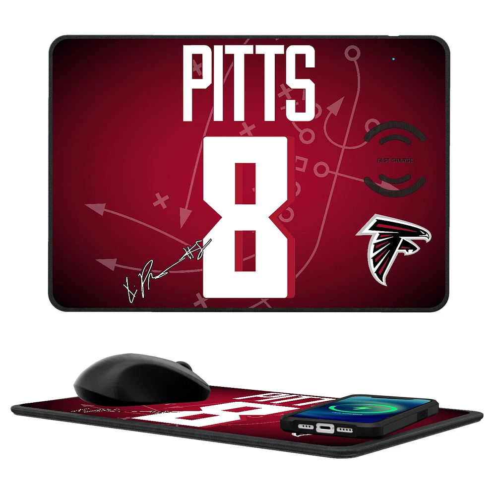 Keyscaper Kyle Pitts Atlanta Falcons Wireless Charger and Mouse Pad